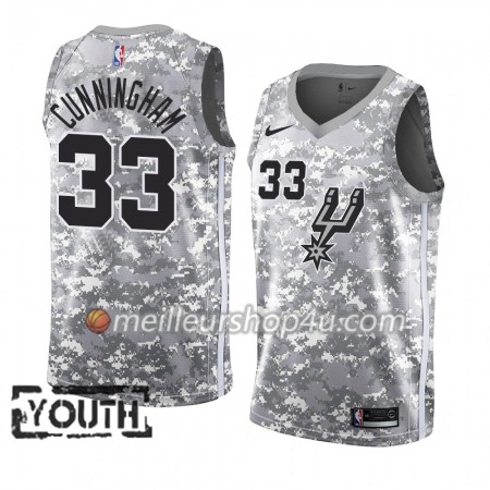 Maillot Basket Enfant San Antonio Spurs Dante Cunningham 33 2018-19 Nike Gris Swingman